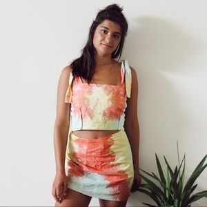Tie dye adjustable crop top